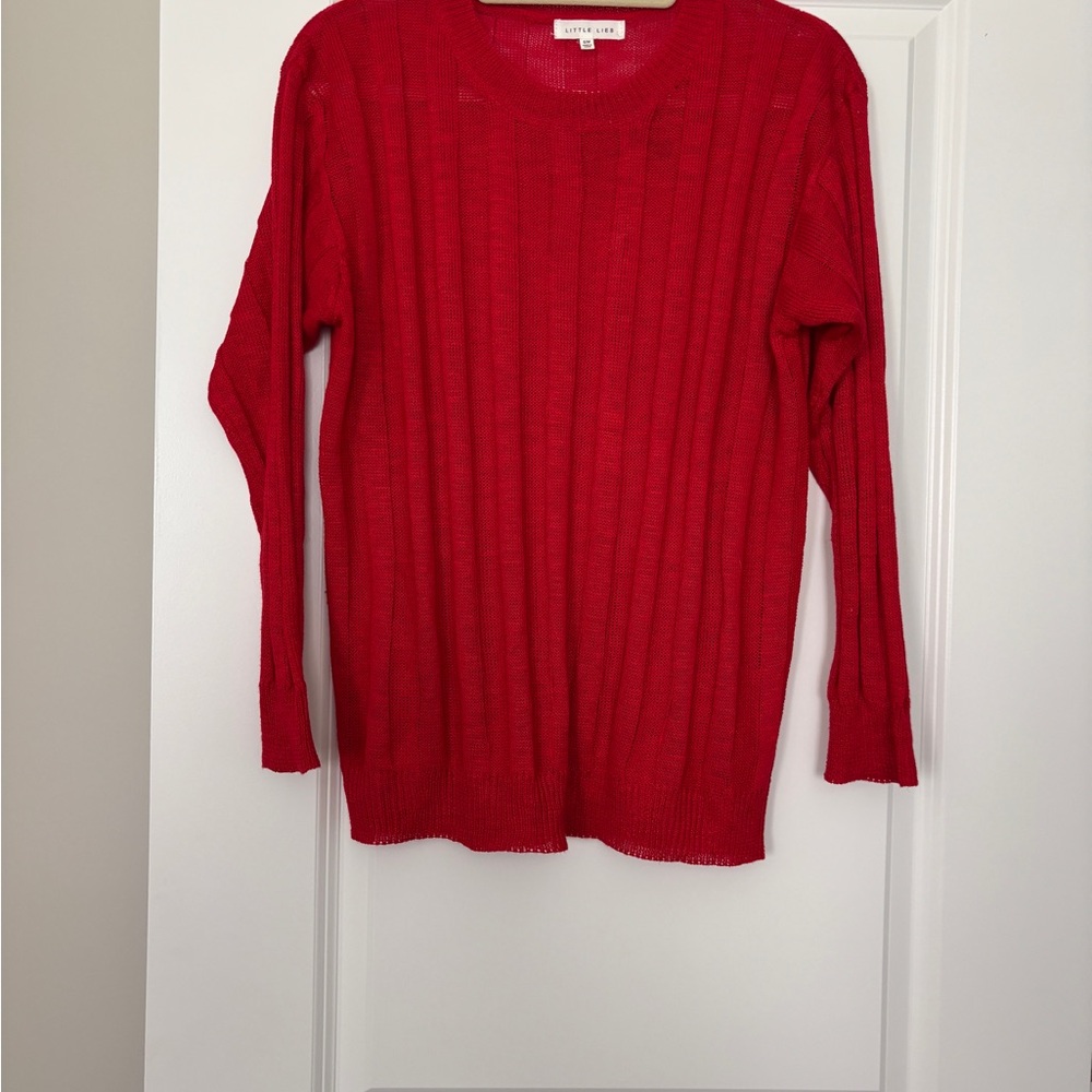 Elegant Red Crew Neck Sweater